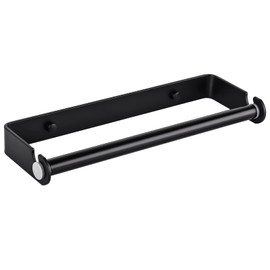 NiHome Paper Towel Holder Self-Adhesive Kitchen Under Cabinet Wall Mount Home Sink Rack Vertical Horizontal Multifunctional Aluminum Alloy Bathroom Roll Holder Flexible Adhesive & Screws Mount (Black)