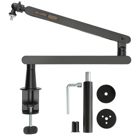 AURAY Low-Profile Broadcast Arm with 6" Riser – Supports Mics and Cameras up to 4.4 lbs, 360° Rotatable Adjustable Foldable Microphone Low Arm Desk Mount for Podcast/Streaming/Gaming/Radio Studio