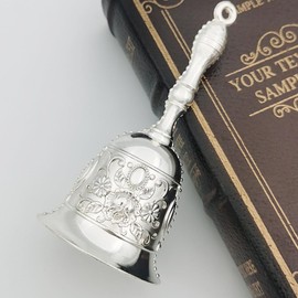 Vintage Hand Bell, Antique Table Bell, Metal Service Bell, Multipurpose Call Bell for Hotels, Restaurants, Schools, Weddings, Christmas and Decoration (B)