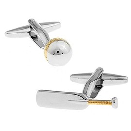 Ashton and Finch Cricket Bat and Ball Cufflinks for Men | Novelty Cricket Gifts & Presents