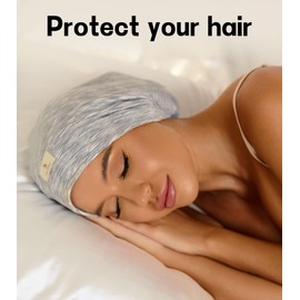 SECZIPE 2PCS Silk Satin Bonnet Hair Wrap for Sleeping, Adjustable Strap Curly Natural Hair Night Caps for Women Men(Gray&Gray)