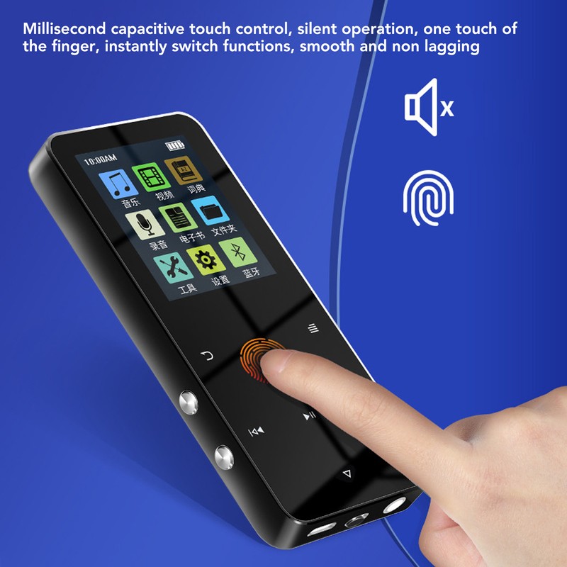 Bluetooth MP4 Player Touch Screen HiFi Lossless Sound Metal Shell