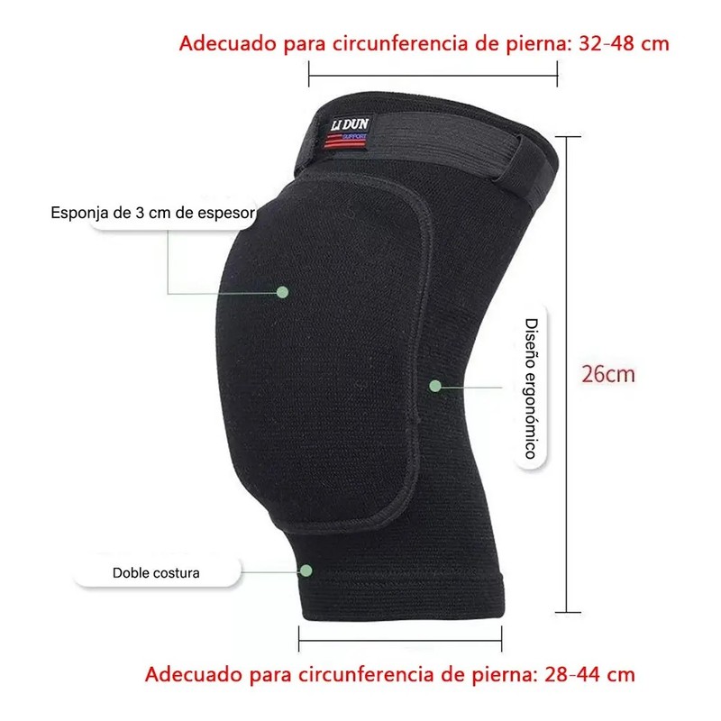 2x Rodilleras Voleibol Deportivas Elastica Unitalla, Unisexo