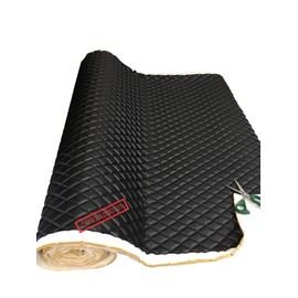 Luvfabrics PVC Quilted Faux Leather Vinyl Foam Backed- Automotive, Headliner, Furniture Upholstery, DIY Projects, Home Decor & More! (Black, 1 Yard)