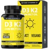 Vitamina D3 + K2 + MCT Oil | Sin Azúcar - Suplemento Alimenticio Vegano Beyond Vitamins - Ingredientes NON GMO (60 Cápsulas)