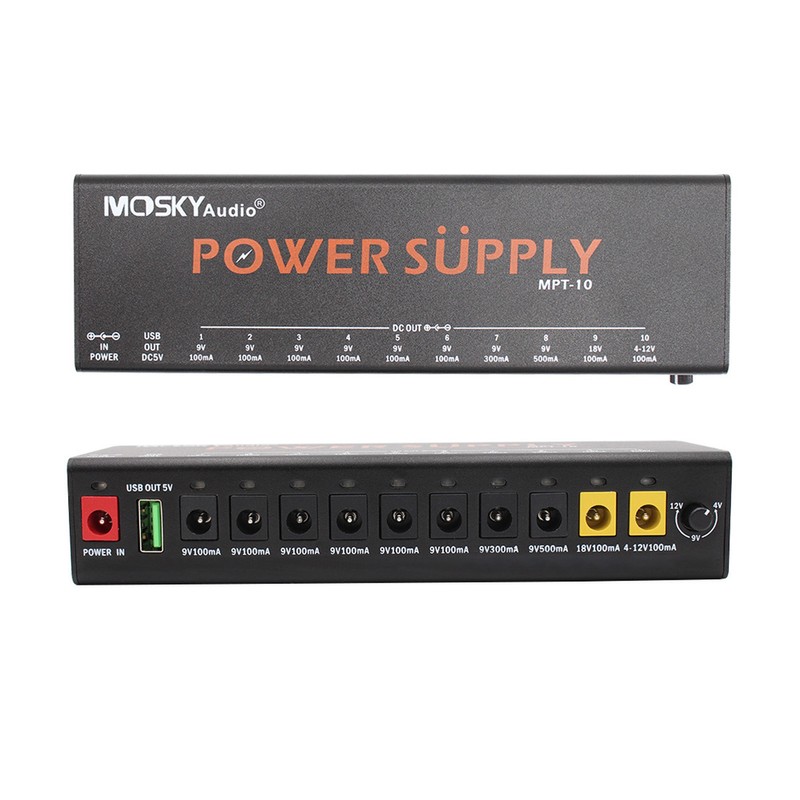 11-Channel Guitar Pedal Power Supply with Independent Short Circuit Protection
