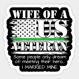 Proud Wife of A Us Veteran Military Sticker Decal for Wall, Laptop, Cell, Truck Sticker for Windows, Cars, Trucks 5" Inch