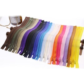 20 Pcs 9 Inch Nylon Coil Zippers Colorful Craft Zippers Sewing Zipper for Making Bags Pouches Fasteners
