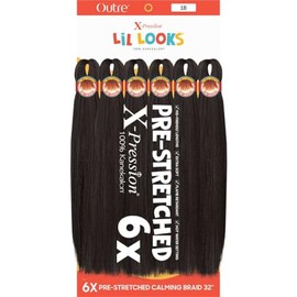 Outre X-Pression - Lil Looks - Prestretched Calming Braid 32" 6X (JET BLACK 1)