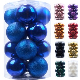 Emopeak 16Pcs Christmas Balls Ornaments for Xmas Christmas Tree - 3.15 inch Shatterproof Christmas Tree Decorations Hanging Ball for Holiday Wedding Party Decoration