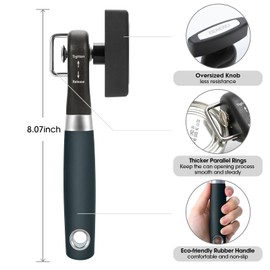 Beneno Can Opener, Manual Side Safe Cut Can Opener Smooth Edge with Durable Sharp Blade, Effort-Saving Knob & Comfortable Non-slip Handle, Green