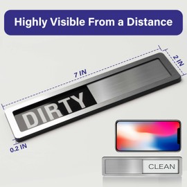 Dishwasher Magnet Clean Dirty Sign Stainless Steel Clean Dirty Magnet Dishwasher Sign for Kitchen Organization Farmhouse Dishwasher Magnet Indicator Optional Adhesive Stickers