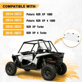 ECOTRIC Rear Windshield Compatible with 2014-2023 Polaris RZR XP 1000/ 4 1000/ Turbo/ 4 Turbo Back Clear Windsreen Plastic Steel