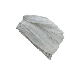 Double Wide Sheer Headwrap Scarf Handwoven No-Slip Breathable See Through Open Net Weave White