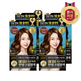 Lien Black Hair Secret Cream Hair Dye 120g Natural Brown x 4 / 리엔 흑모비책 크림 염색약 120g자연갈색 x 4개