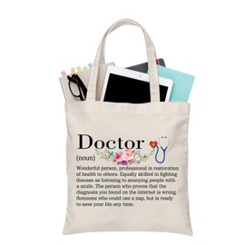 PLITI Doctor Gift for Women Doctor Definition Tote Bag Doctor Thank You Gift Doctor Graduation Gift Doctor Retirement Gift (Doctor noun TGU)
