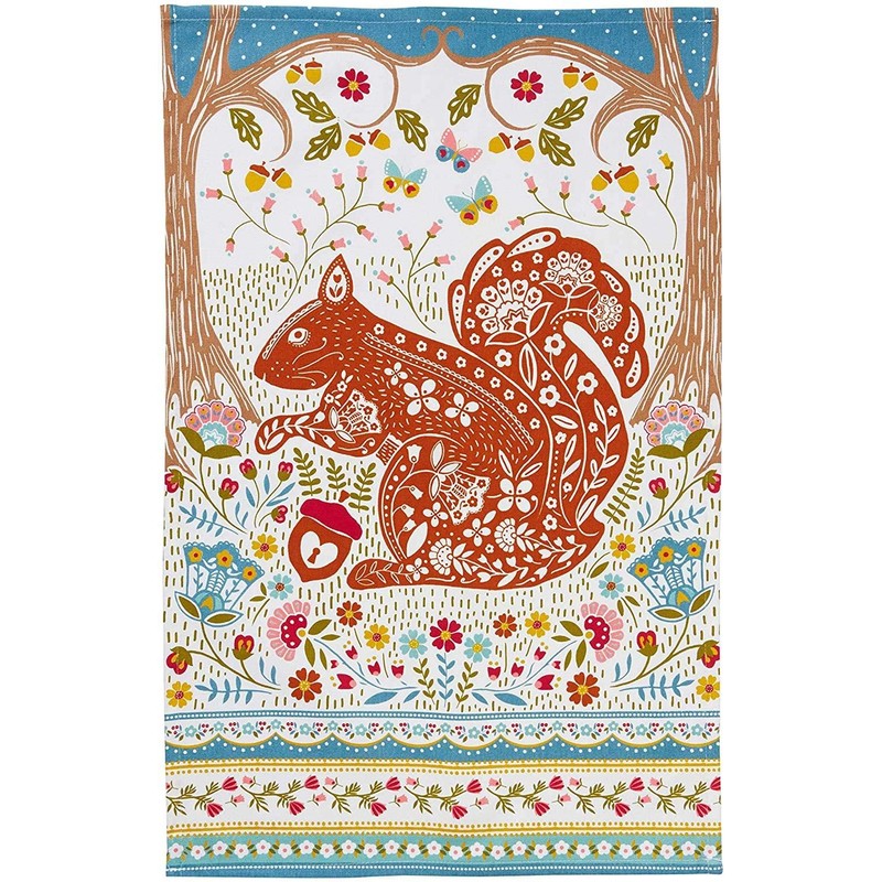2 x Ulster Weavers Woodland Fox & Squirrel Floral Flowers