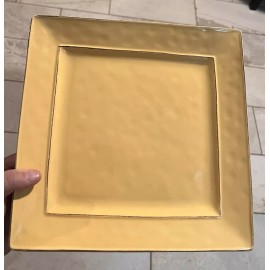 PIER 1 Square Lunch / Dinner Plates Martillo Mango Yellow 10.5” RETIRED Sun