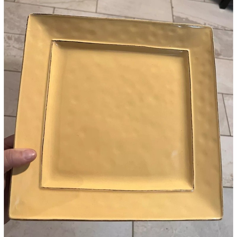 PIER 1 Square Lunch / Dinner Plates Martillo Mango Yellow