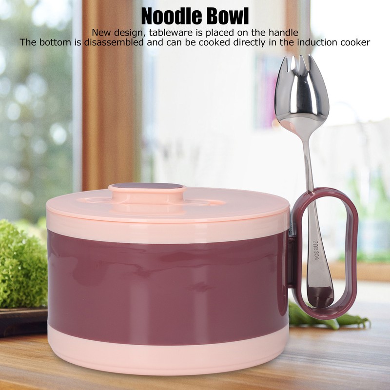 Stainless Steel Ramen Bowl Double Insulation Instant Noodle Bowl with