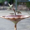 Zaer Ltd. Scallop Edge Metal Birdbath on Curved Branch Stand