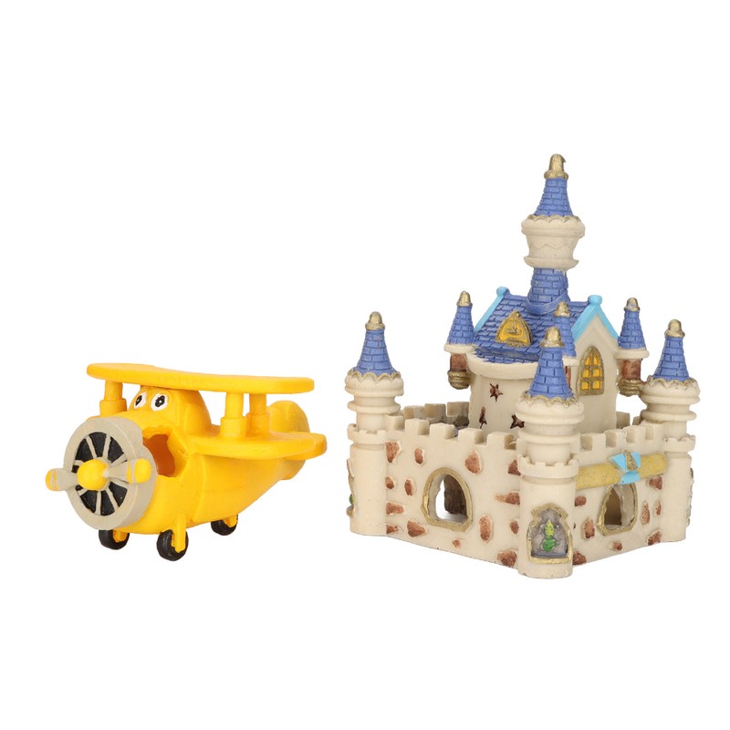 Aquarium Resin Airplane Castle Decoration Simulation Safe Cartoon Fish Tank