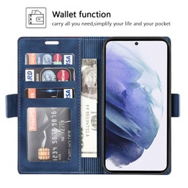 Case for Samsung Galaxy S22 Ultra, Soft Premium PU Leather Flip Case with Card Slot Kickstand Split Magnetic Closure Shockproof Protective Slim Wallet Cover for Samsung Galaxy S22 Ultra - Blue