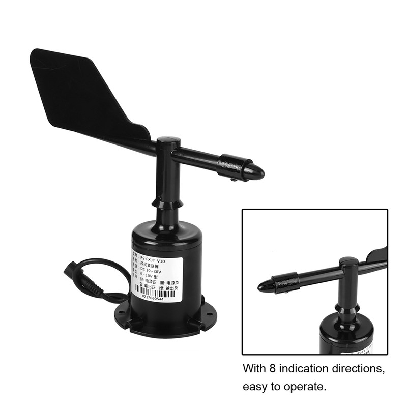 0-10V 8 Directions Environmental Signal Output Polycarbonate Wind Speed Sensor