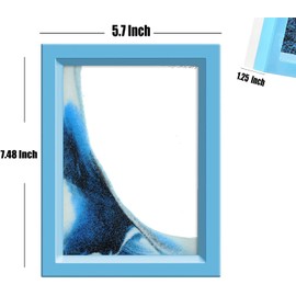 WHIMSYYY Moving Sand Art Liquid Motion Bubbler Flowing Sand Art Picture Desktop Sensory Calming Fidget Toy Voted Best Gift!(Ocean Heart) (Black)