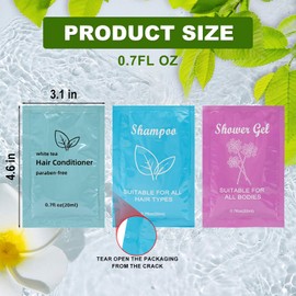 Body Wash Shampoo Conditioner Set Travel 0.7fl Oz,Travel Size Shower Gel Set,Shampoo and Conditioner Travel Bulk,Hotel Supplies Bulk Hygiene Kits for Homeless Guests Hotel (50)