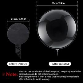 Pack of 30 Transparent Bubble Balloons, Bobo Balloons, Crystal Clear Bubble Balloons for Birthday, Party, Home, Christmas, Wedding, Anniversary, for Indoor and Outdoor Use (61 cm)