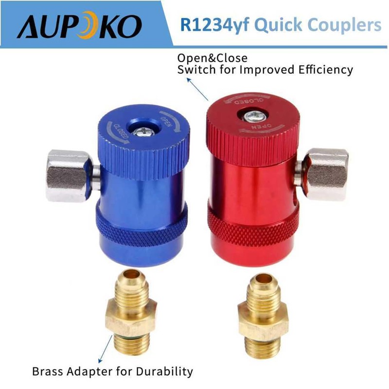 Aupoko R1234yf Quick Couplers, High/Low Side R1234YF Manual Couplers Connector