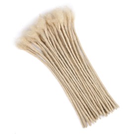 Huarisi 100% Human Hair Dreadlocks Extensions Blonde for Black Women 12 inch 30 Strands 0.4cm Afro Kinky Real Hair Fashion Handmade Permanent Loc Extensions for Man (#613, 30 Locs)