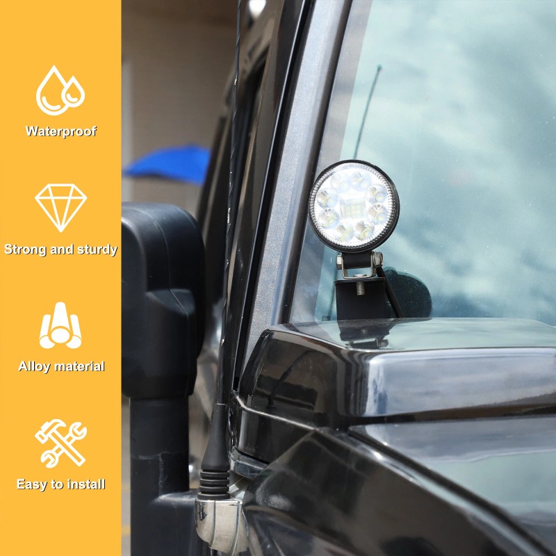 car-attention Side A-Pillar Hood Ditch Light Bar Mount Brackets For