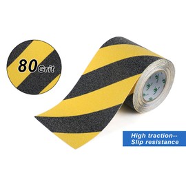 Bomei Pack Black and Yellow Anti Slip Tape Strong Traction Floor Grip Tape 100mm x 10m Safety Stair Treads Nonslip Tape avoid from Slippings