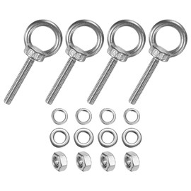M METERXITY 4-Sets Stainless Eyebolt M6x40mm Shoulder Lifting Eye Bolt with Nuts Washers Male Screw Thread Ring Shoulder Eye Bolts Length 1.57 Inch for Suspending/Fastening