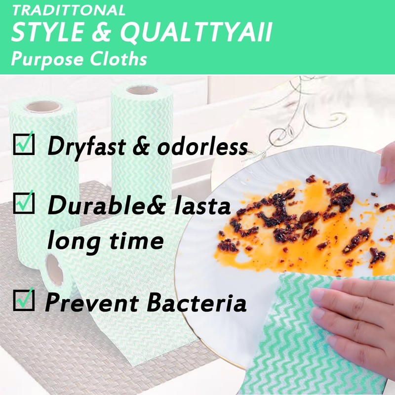 MBBUROYY Disposable Cleaning Cloth,Reusable Cleaning Wipes,Dish Cloth Dish Towels Dish