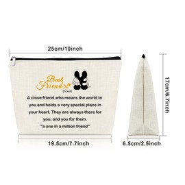Best Friends Makeup Bag Friendship Gifts for Friends Women Birthday Gifts for Best Friend Cosmetic Bag Sister Gifts from Sister Funny Thank You Gift to Friend Colleague Cosmetic Travel Pouch