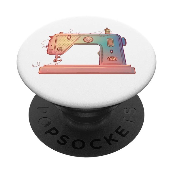 Sewing Machine Floral Quilting Sewer Quilter Design PopSockets PopGrip: Swappable