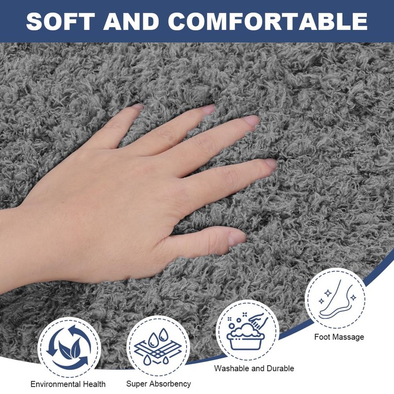 AOOWU Absorbent Toilet Mat, 40x50 cm U-shape Non Slip Dry