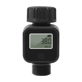 Aswalling Water Flow Recorder Digital Water Flow Meter 3/4in Hose Water Meter for Measuring Water Usage and Flow Outdoor Gardens