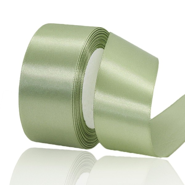 Sage Green Ribbon 1-1/2 Inch, 25 Yards Sage Green Satin