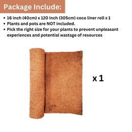 Maxona Coco Liner Roll-16 x 120 inch Thickness 7mm- Coconut Fiber Sheet for Window Planter Boxes Hanging Planter Basket Garden Decoration, Great for Animal Pet Pads and Reptile Carpet Snow Mat