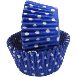 Regency Wraps Greaseproof Baking Cups, Cobalt Blue Polka Dots, 40-Count, Standard.