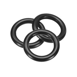 sourcing map 3Pcs 30mm OD. 20mm ID. 5mm Width O-Rings, 304 Stainless Steel Solid Welded Seamless O-Ring Decorative Connecting for Macrame, Hanging Slings Rope, Black