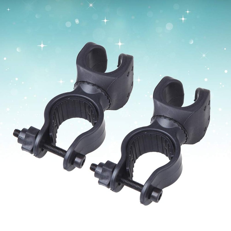 LIOOBO 2pcs Adjustable 360 Degree Rotating Bicycle Torch Clamp Holder