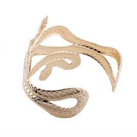 PPX Collection Metallic Snake Shape arm Cuff for Women & Girls Fashion Chic Egypt Cleopatra Swirl Snake Arm Cuff