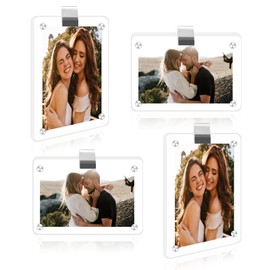 Magnetic Photo Visor Clips For Cars, Car Picture Frame Visor Clip Car Picture Holder Acrylic Magnetic Photo Holder Car Accessories Trust In God Picture Frame For Cars, Car Picture Holder (Transparent Frame 4PCS)