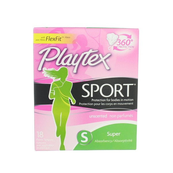 Playtex Sport Tampons - Super - 18 ct (Pack of 3)