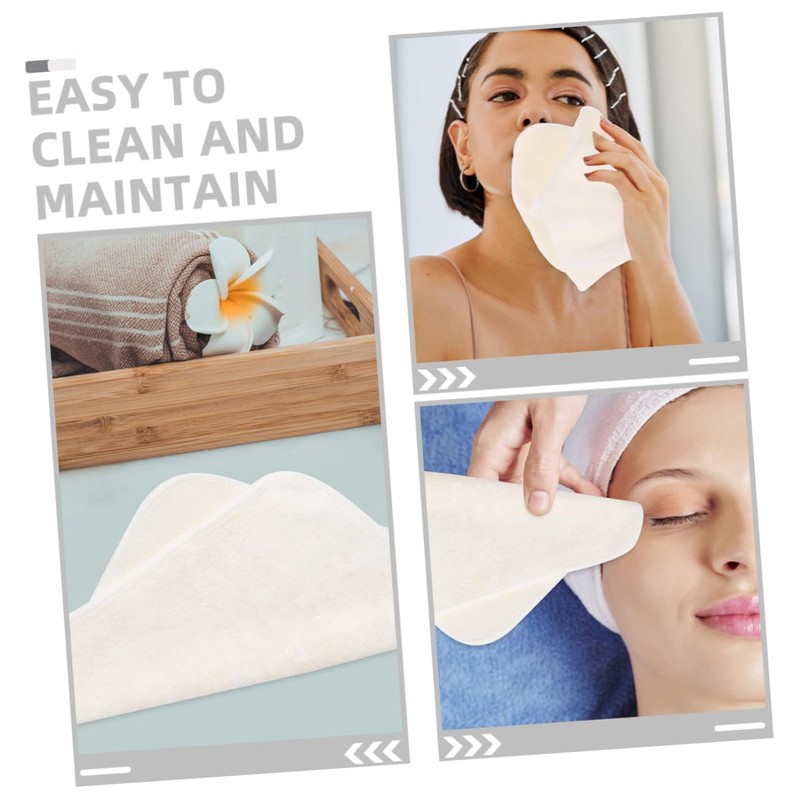 FOMIYES 4sets Bamboo Face Towels Reusable Exfoliating Face Cloths Large